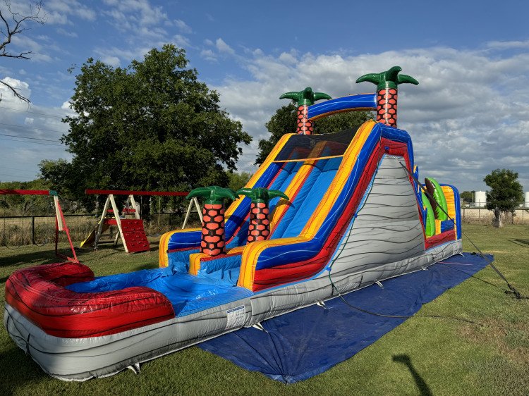 18 FT Palms Obstacle Course with Double Slide