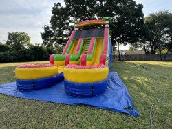 IMG 2641 1721644234 18 FT Tropical Double Lane Water/Dry Slide